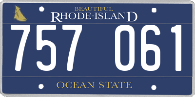 RI license plate 757061