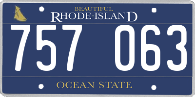 RI license plate 757063