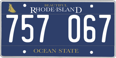 RI license plate 757067