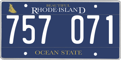 RI license plate 757071