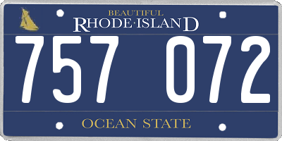RI license plate 757072
