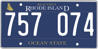 RI license plate 757074