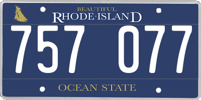 RI license plate 757077