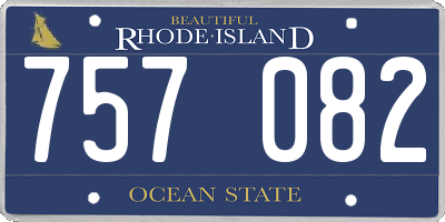 RI license plate 757082
