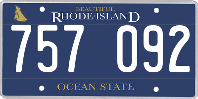 RI license plate 757092