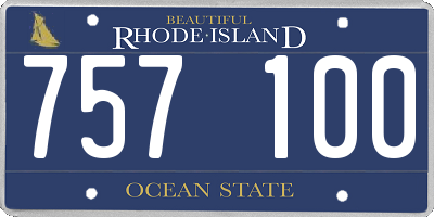 RI license plate 757100