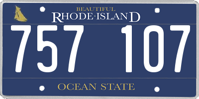 RI license plate 757107