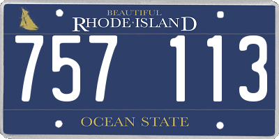 RI license plate 757113