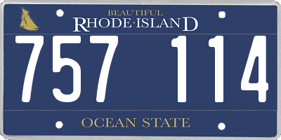 RI license plate 757114