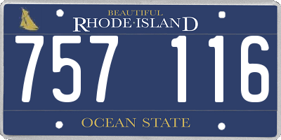 RI license plate 757116