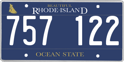 RI license plate 757122