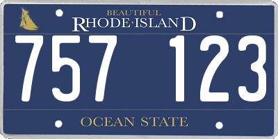 RI license plate 757123