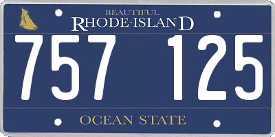 RI license plate 757125