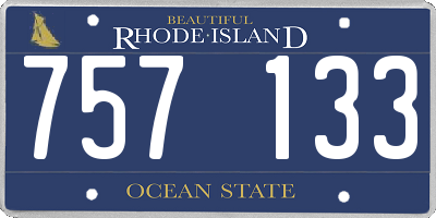 RI license plate 757133