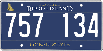 RI license plate 757134