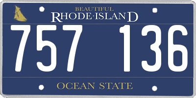RI license plate 757136