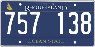 RI license plate 757138