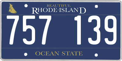 RI license plate 757139