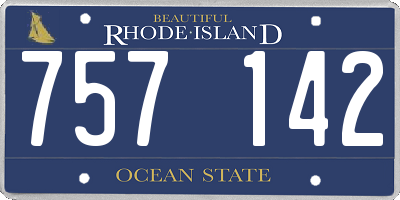 RI license plate 757142