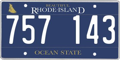 RI license plate 757143