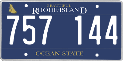 RI license plate 757144