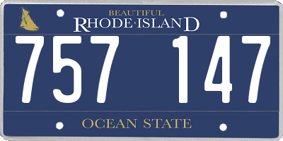 RI license plate 757147