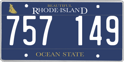 RI license plate 757149