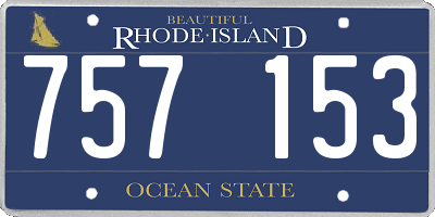 RI license plate 757153