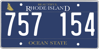 RI license plate 757154