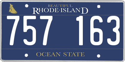 RI license plate 757163