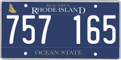 RI license plate 757165