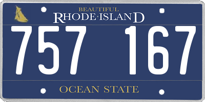 RI license plate 757167