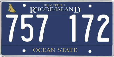 RI license plate 757172