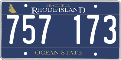 RI license plate 757173