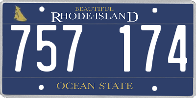 RI license plate 757174
