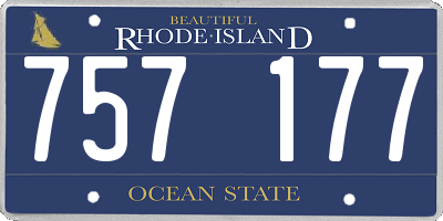 RI license plate 757177