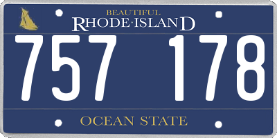 RI license plate 757178
