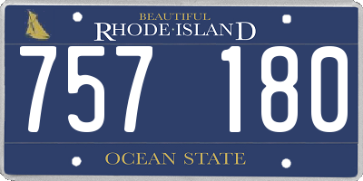 RI license plate 757180