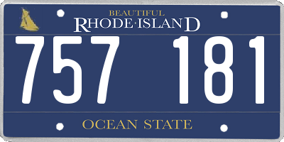 RI license plate 757181