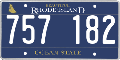 RI license plate 757182