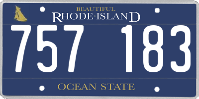 RI license plate 757183