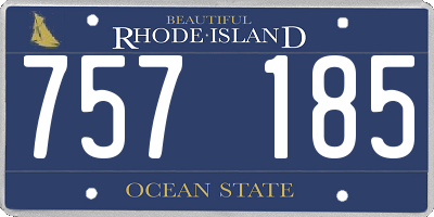 RI license plate 757185