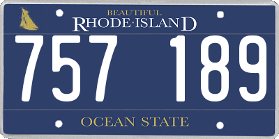 RI license plate 757189