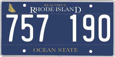 RI license plate 757190