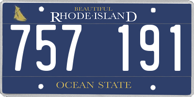 RI license plate 757191