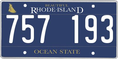 RI license plate 757193