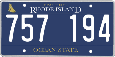 RI license plate 757194