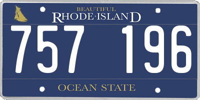 RI license plate 757196