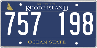 RI license plate 757198
