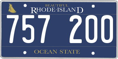 RI license plate 757200